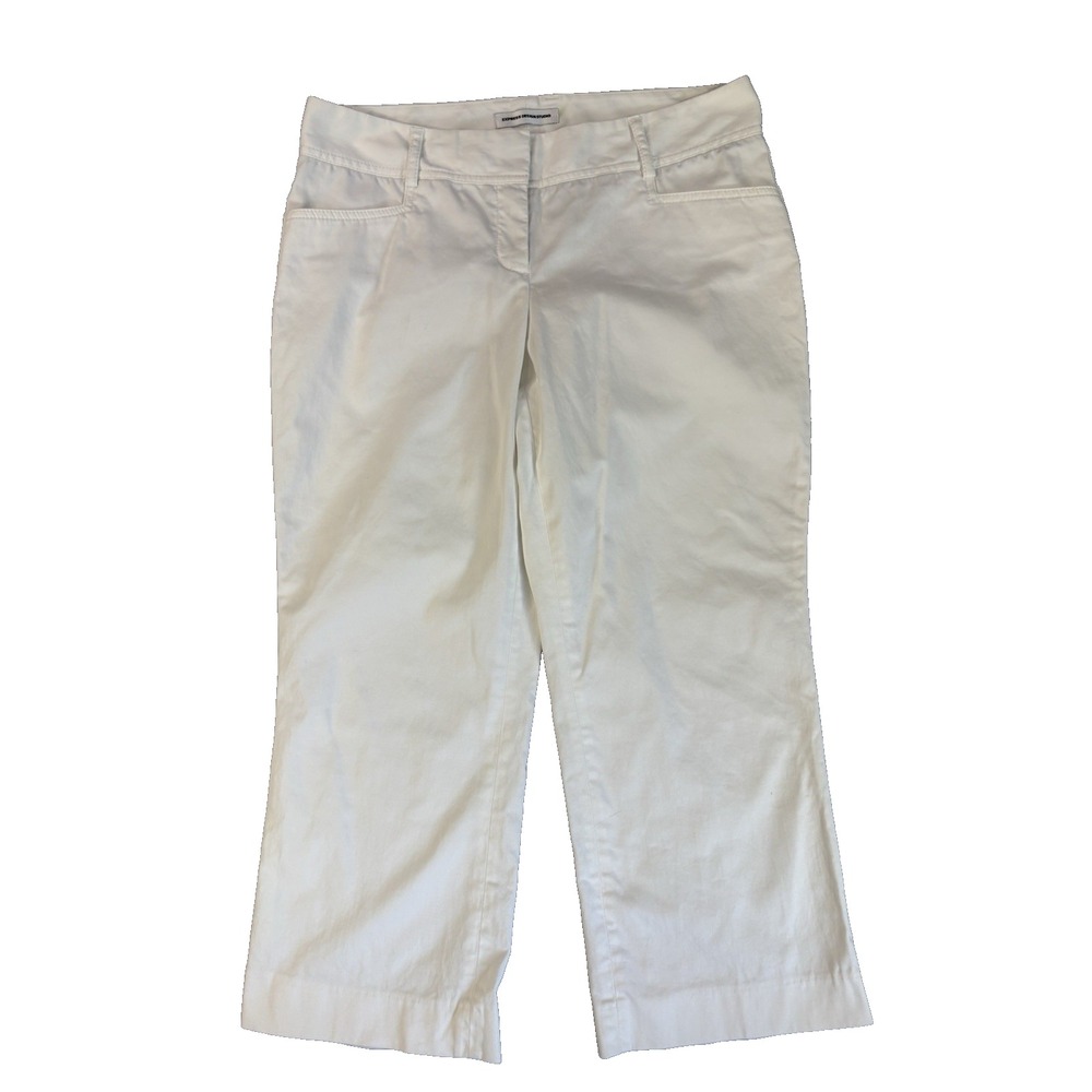Express Design Studio Cropped Pants 4 White Coquette Office Siren Minimalist